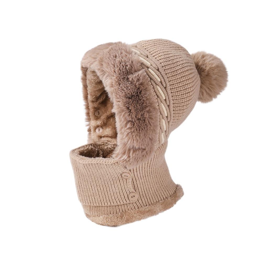 Утепленный Теплый Шарф-Шапка 2в1 Плюшевый Балаклава Шапка Модная Зимняя Шапка Маска Комплект Зима